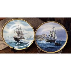 1987 America's Greatest Sailing Ships Plate Collection Includes 2 Plates